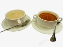 一碗蘑菇汤和罗宋汤素材