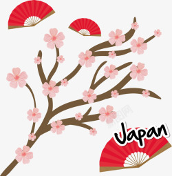粉色日本樱花矢量图素材