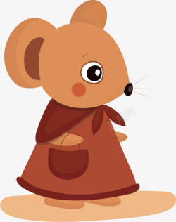 拎着小篮子的老鼠矢量图素材