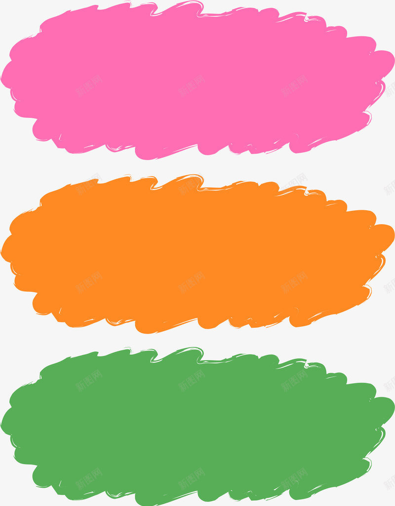 粉色橙色绿色手绘云朵png免抠素材_88icon https://88icon.com 云朵 橙色 粉色 绿色