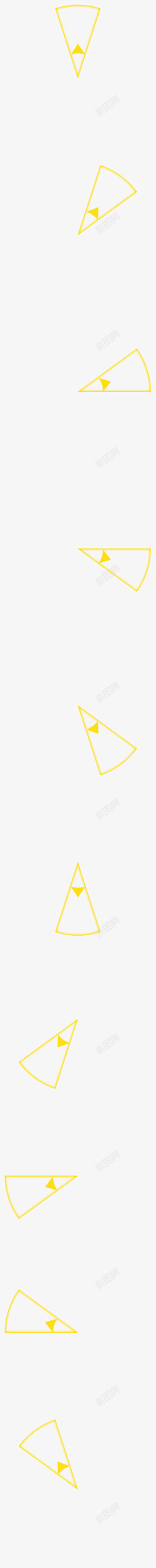 黄色三角形边框素材