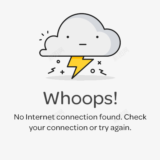卡通云朵无网络提示png免抠素材_88icon https://88icon.com 加载失败 卡通云朵 提示 无网络 无网络提示 没信号 没网络 重新加载