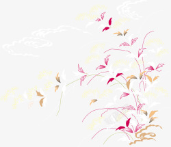 手绘古典装饰花卉矢量图素材