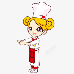 卡通美女厨师素材