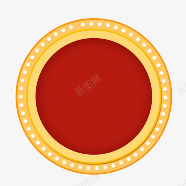 圆点红色圆形节日图标图标