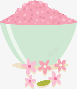 粉红花朵颗粒粉末矢量图素材