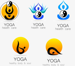 女人练瑜伽插画logo图标高清图片
