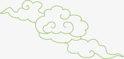 绿色卡通云朵素材