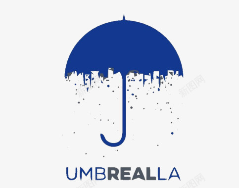 艺术字简洁广告雨伞图标图标