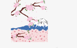 富士山樱花树素材