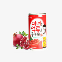 韩国果汁乐天lotte美女石榴汁饮料高清图片