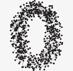 黑色圆点数字0素材