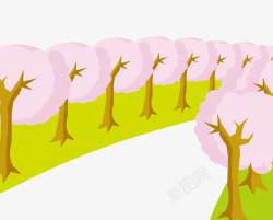 卡通樱花树素材