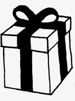 线条礼物盒黑白色神秘简洁素材