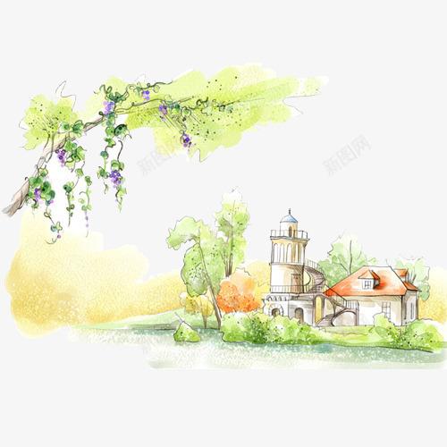 手绘水彩欧式街景插画png免抠素材_88icon https://88icon.com 手绘 手绘水彩 插画 欧式 欧式街景 欧美街道 水彩 街景 风光 风光插画