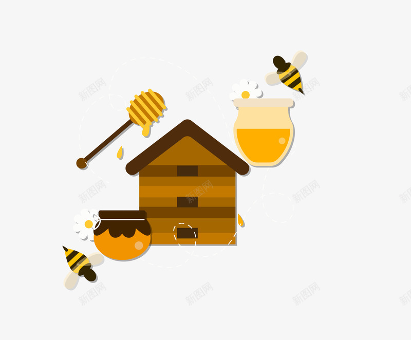 蜂蜜png免抠素材_88icon https://88icon.com 卡通蜂蜜 房子 扁平化蜂蜜 矢量蜂蜜 简洁蜂蜜 蜂蜜 蜂蜜png