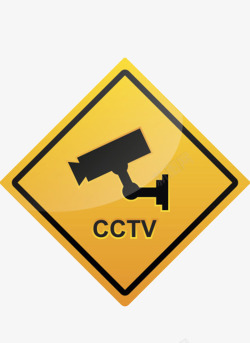 cctv电子拍摄三角形黄色警告素材