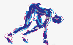 鍒创意手绘起跑运动员高清图片