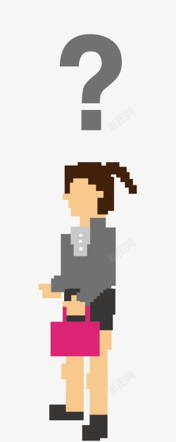 卡通灰色问号矢量图素材