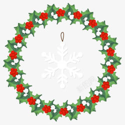圣诞花环装饰图案矢量图素材