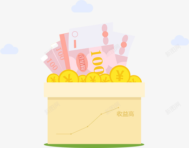 金币钱png免抠素材_88icon https://88icon.com 云朵 免抠PNG图片 卡通 金币 钞票 钱