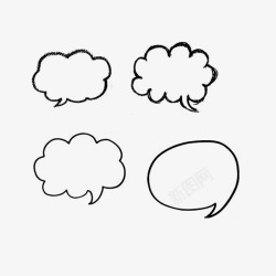 简洁白云造型对话框素材