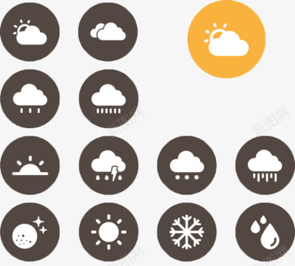 棕色毛绒玩具棕色的圆形天气图标图标