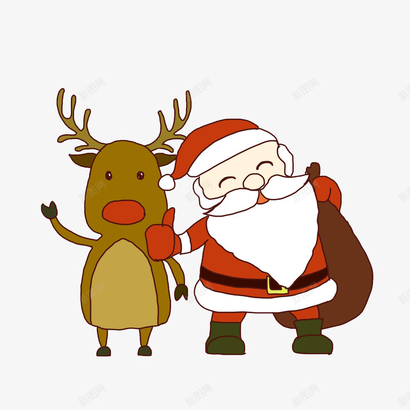 圣诞节圣诞老人开心麋鹿psd免抠素材_88icon https://88icon.com 圣诞老人 圣诞节 节日 麋鹿