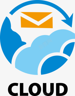 云朵云朵箭头蓝色logo图标图标