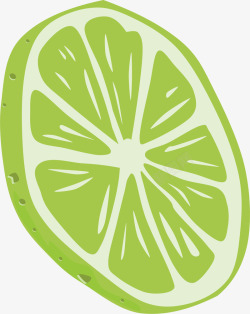 绿色切片柠檬矢量图素材