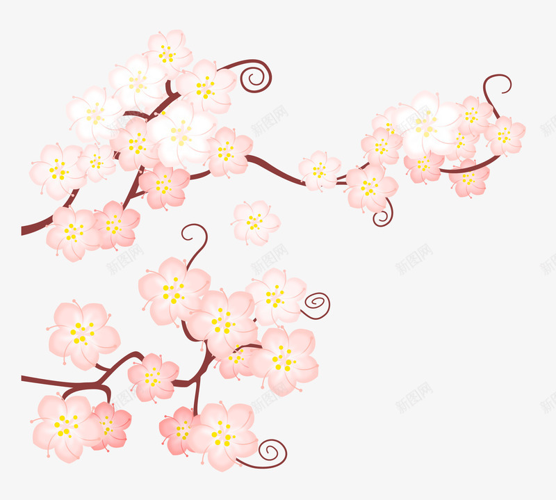 卡通手绘春天花朵装饰矢量图ai免抠素材_88icon https://88icon.com 春天 春天花朵 桃花 樱花 绿植 花卉 花瓣 矢量图