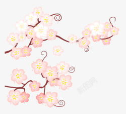 卡通手绘春天花朵装饰矢量图素材