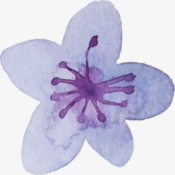 淡紫色水墨花卉图案素材