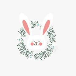 兔子的头花环白兔高清图片