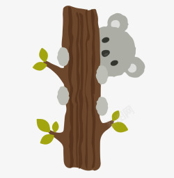 考拉抱树卡通可爱卡拉psd源文件高清图片
