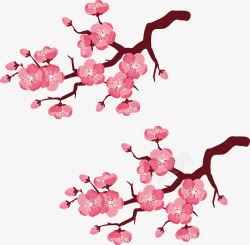 樱花装饰树枝手绘素材