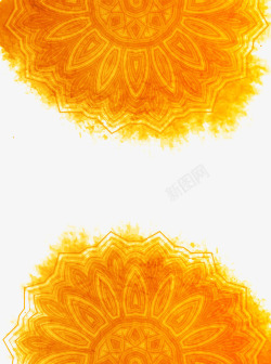 手绘橙色向日葵素材