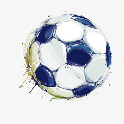 彩色水墨足球体育运动元素矢量图素材