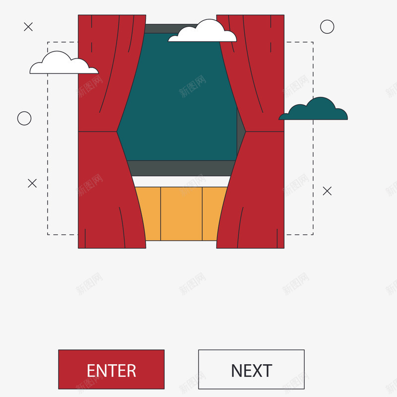 进入剧场矢量图ai免抠素材_88icon https://88icon.com 云朵 帷幕 点击 电影院 矢量图
