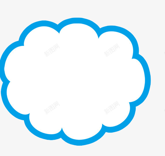 蓝色的对话框png免抠素材_88icon https://88icon.com 云朵 免费素材 白云 边框