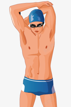 热身的游泳运动员矢量图素材