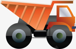 三角形大型渣土货运卡车矢量图素材