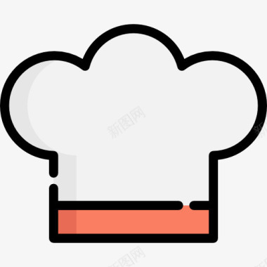 餐馆简洁风格厨师帽图标图标