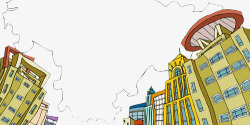动漫城市电脑手绘城市风景图高清图片