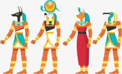 侍卫埃及考古动物神像矢量图高清图片