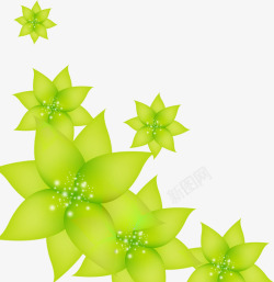 绿色创意花朵星光素材