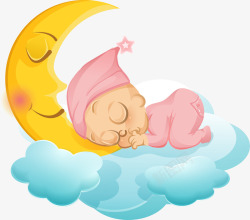 熟睡的婴儿婴儿矢量图高清图片