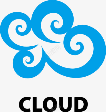云朵图标蓝色创意云朵logo图标图标