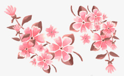 粉色桃花树枝素材