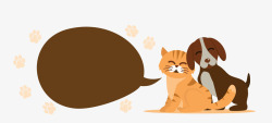 扁平化猫咪卡通简洁扁平化宠物狗边框矢量图高清图片